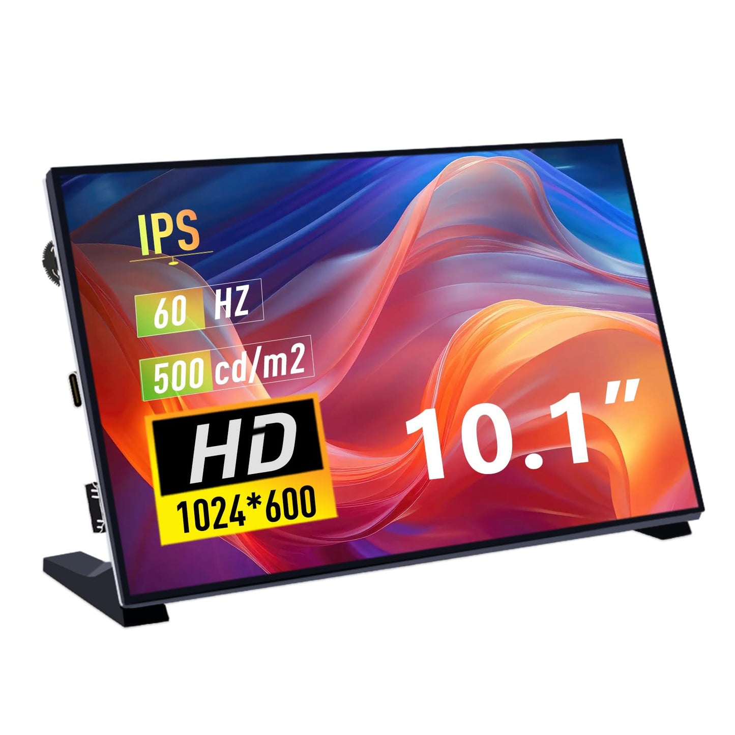GeeekPi 10.1 Inch LCD Screen for Raspberry Pi, 1024x600 IPS LCD Display, HDMI Portable Monitor for Raspberry Pi 5/Pi 4B/3B+/3B/B+/Zero/400, Win11/10/8/7, Free Driver (Non-Touch)