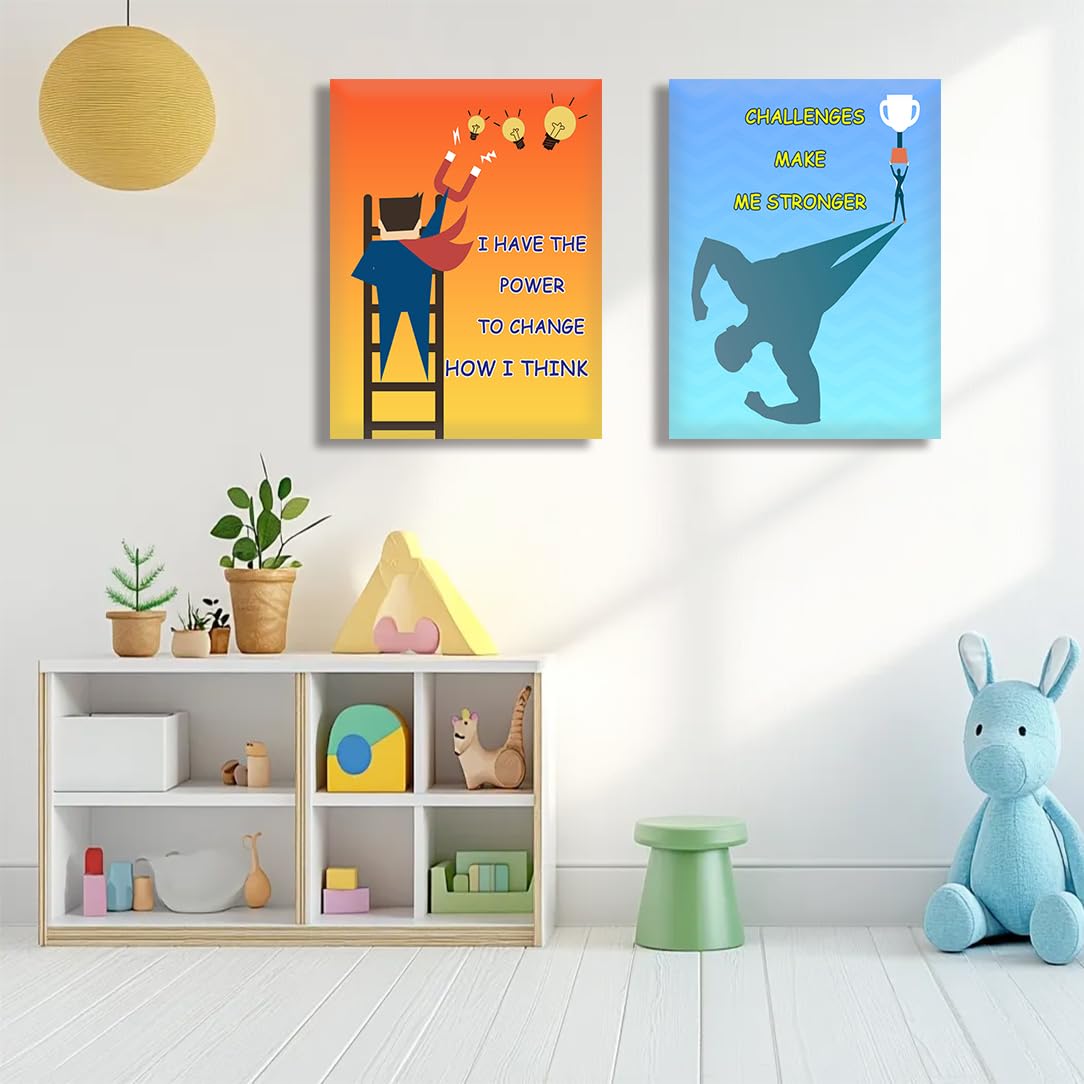 KDMAZH Inspirational & Motivational Classroom Canvas Wall Art Decoration, High School & Elementary Decor, Diversity Decorations, 6-pack(29 x 38 cm) frame