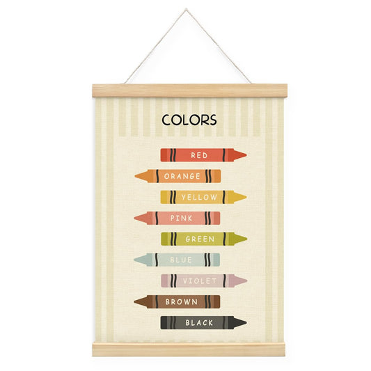 STHTTSW Colors Posters for Classroom Wall,Educational Posters for Toddler Kids Colors Learning Poster Hanger Frame Wall Decor for Classroom Nursery Kids Room Playroom Preschool Decor, 12x16