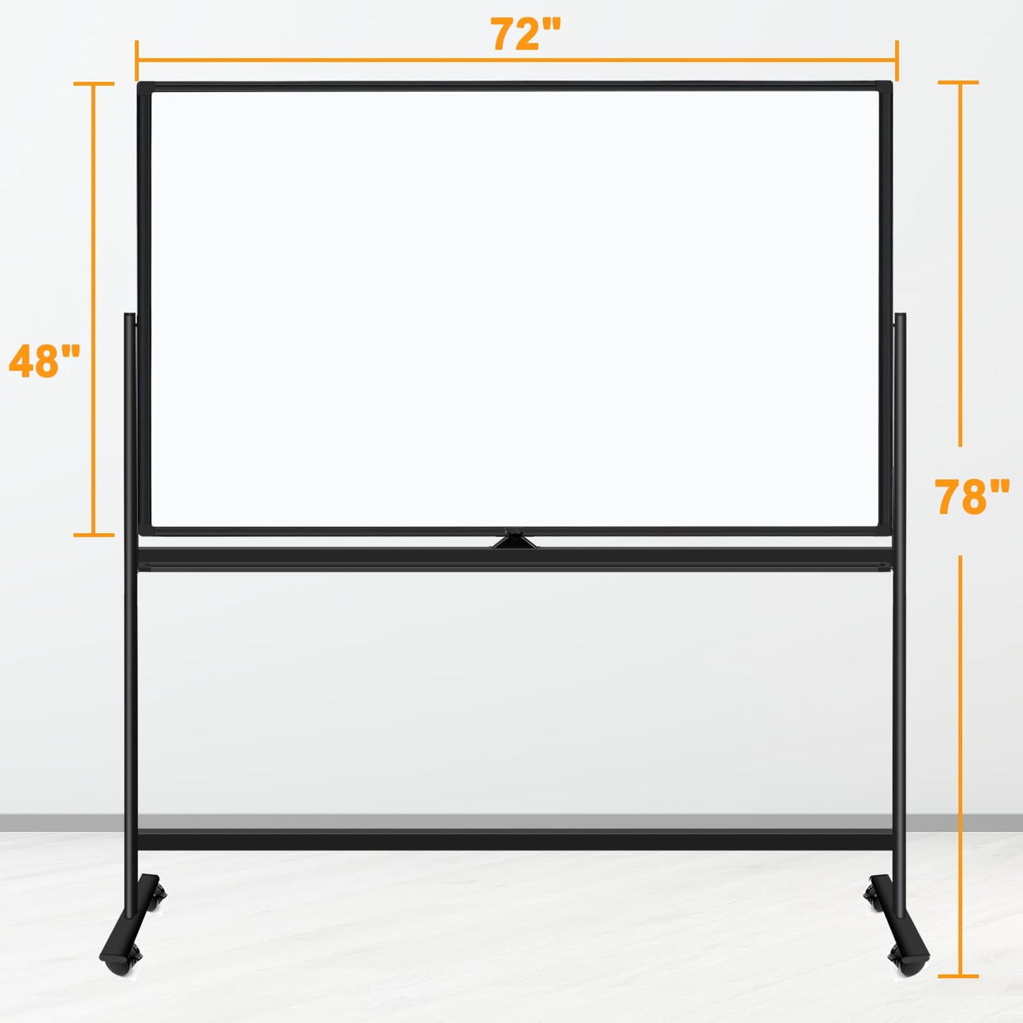 Rolling Whiteboard on Wheels 72"x48", Double-Sided Dry Erase Board with Stand, Big White Board with Stand Portable Magnetic Mobile White Board with 2 Eraser, 6 Markers, 20 Magnets