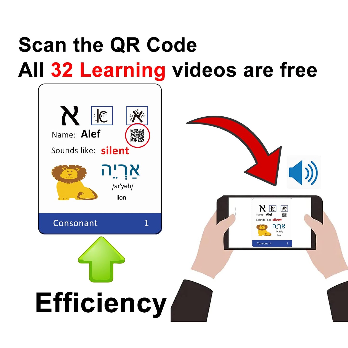 Hebrew Biblical Alphabet Syllabary Flash Cards – Alef Bet Letter Educational Jewish Language Learning Flashcards