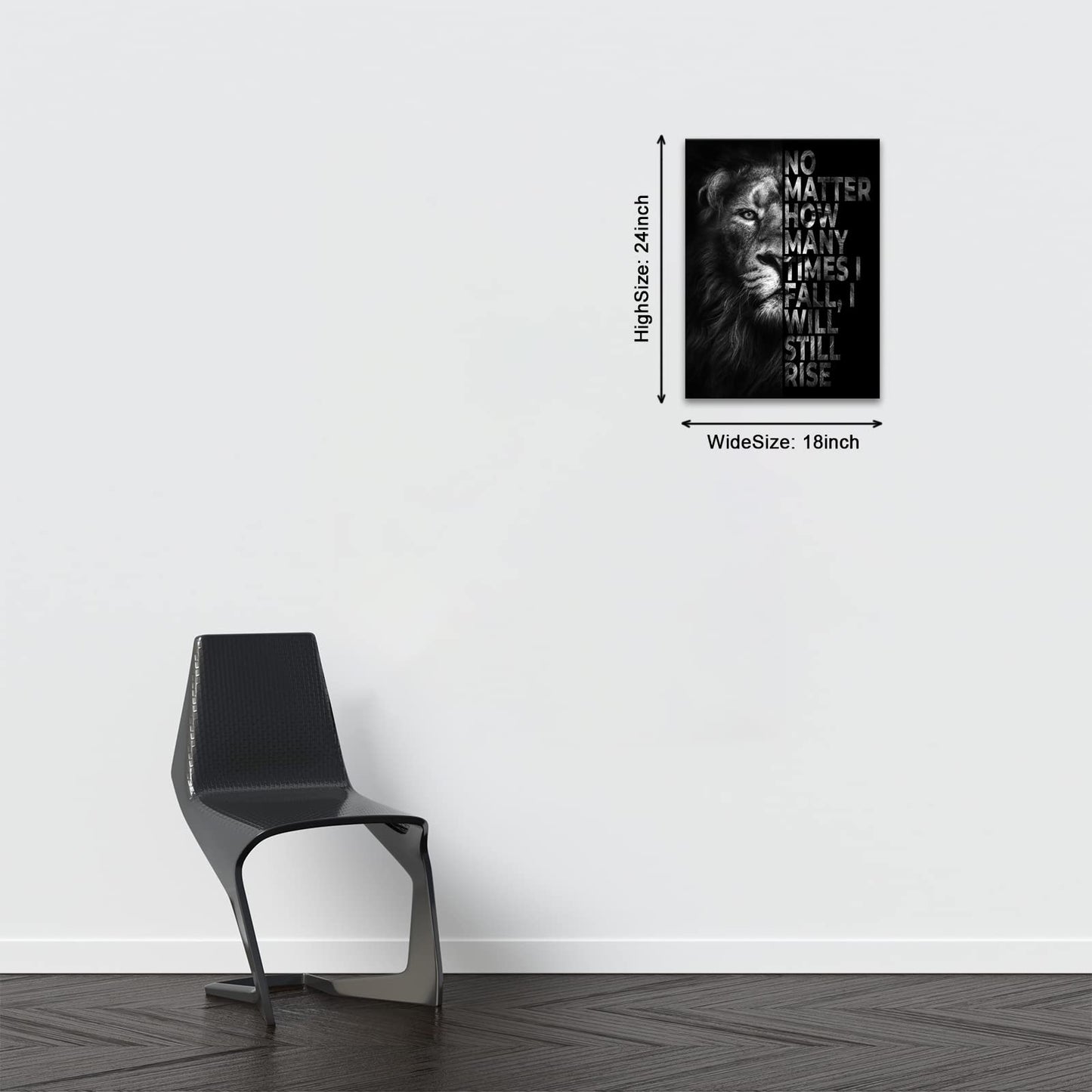 Wall Art Work-Creative Inspirational Canvas Prints, Painting Printing Art Canvas, Animal Print Motivational Wall Art Canvas, Suitable for Office, Hotel, Restaurant (Motivational-B2, 18x24 inches)