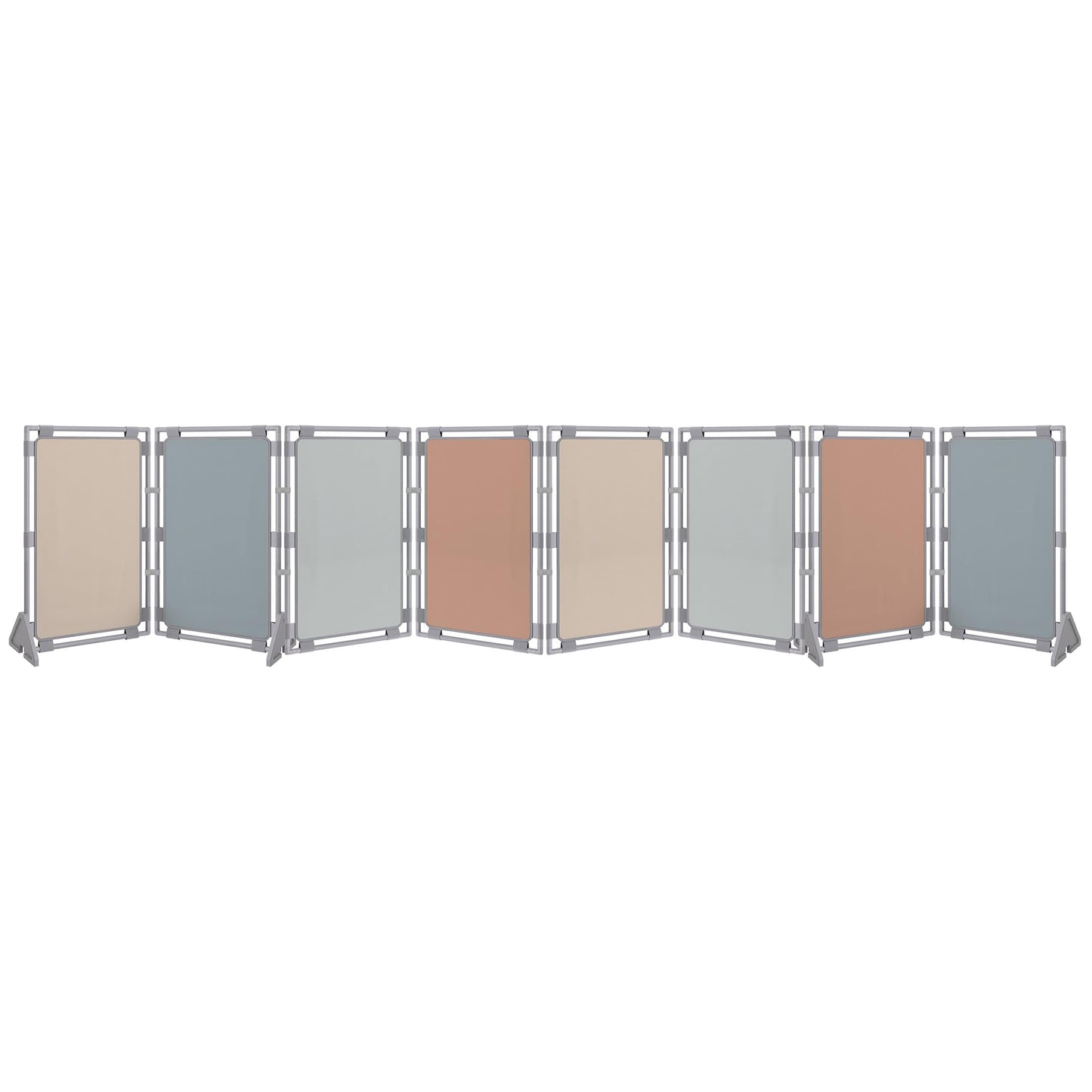 Children's Factory Rectangle PlayPanel Set - 8, Kids Room Divider Panel, Classroom Partition, Free-Standing Screen for Daycare or Preschool, Cantilever Feet Included, Elements