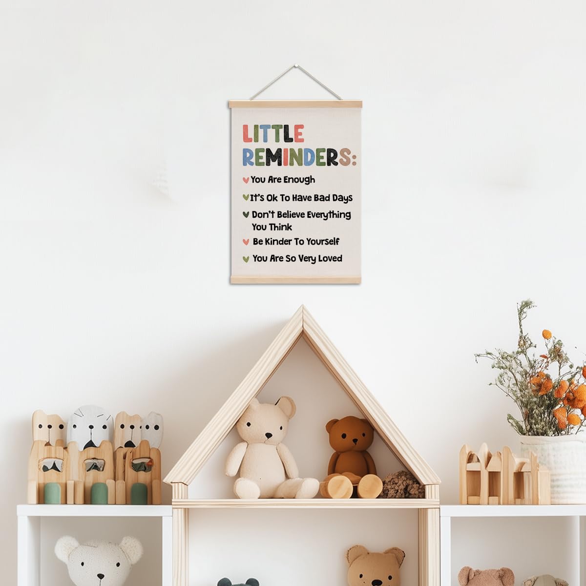 Inspirational Poster Hanger, Positive Affirmations Wall Decor, Educational Posters Wall Art Wall Hanging Banner Classroom Bedroom Nursery Home Living Room Counseling Psychologist Office Decor