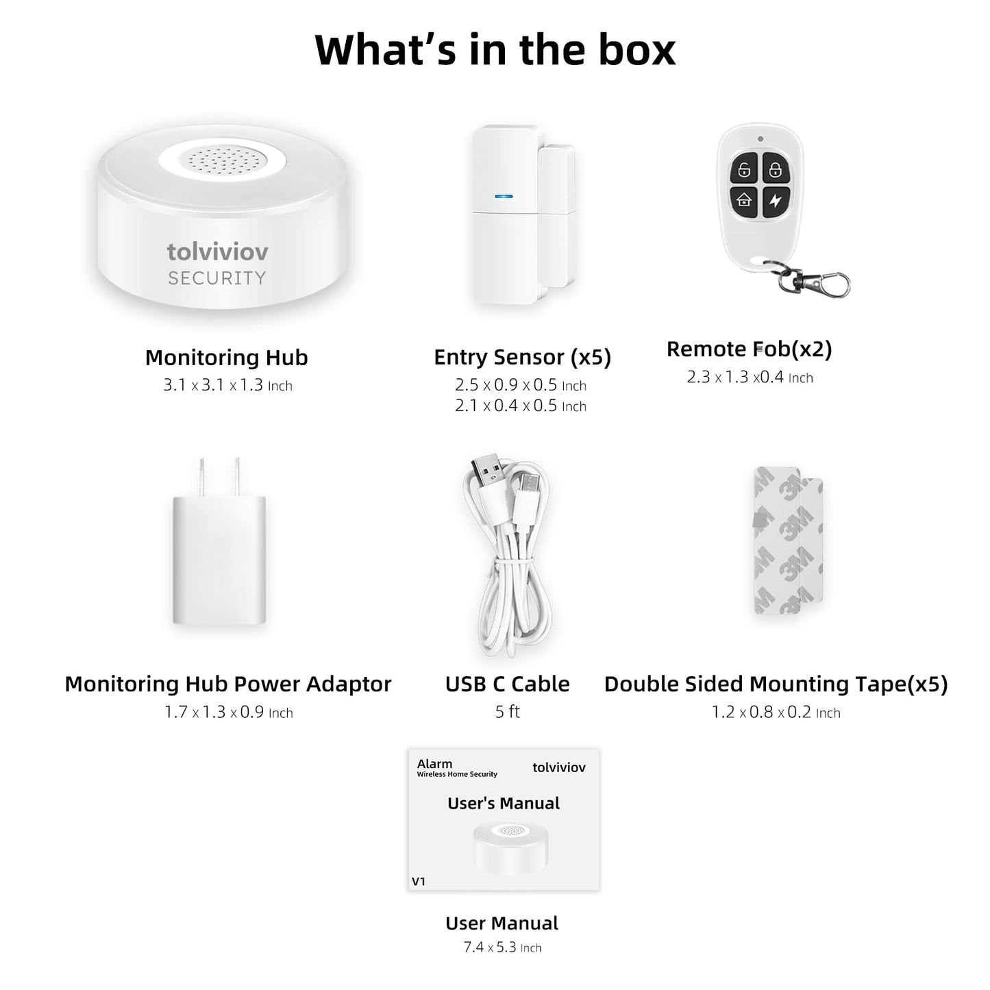 WiFi Door Alarm System, Wireless DIY Smart Home Security System, with Phone APP Alert, 8 Pieces-Kit (Alarm Siren, Door Window Sensor, Remote), Compatible with Alexa, for House, Apartment by tolviviov