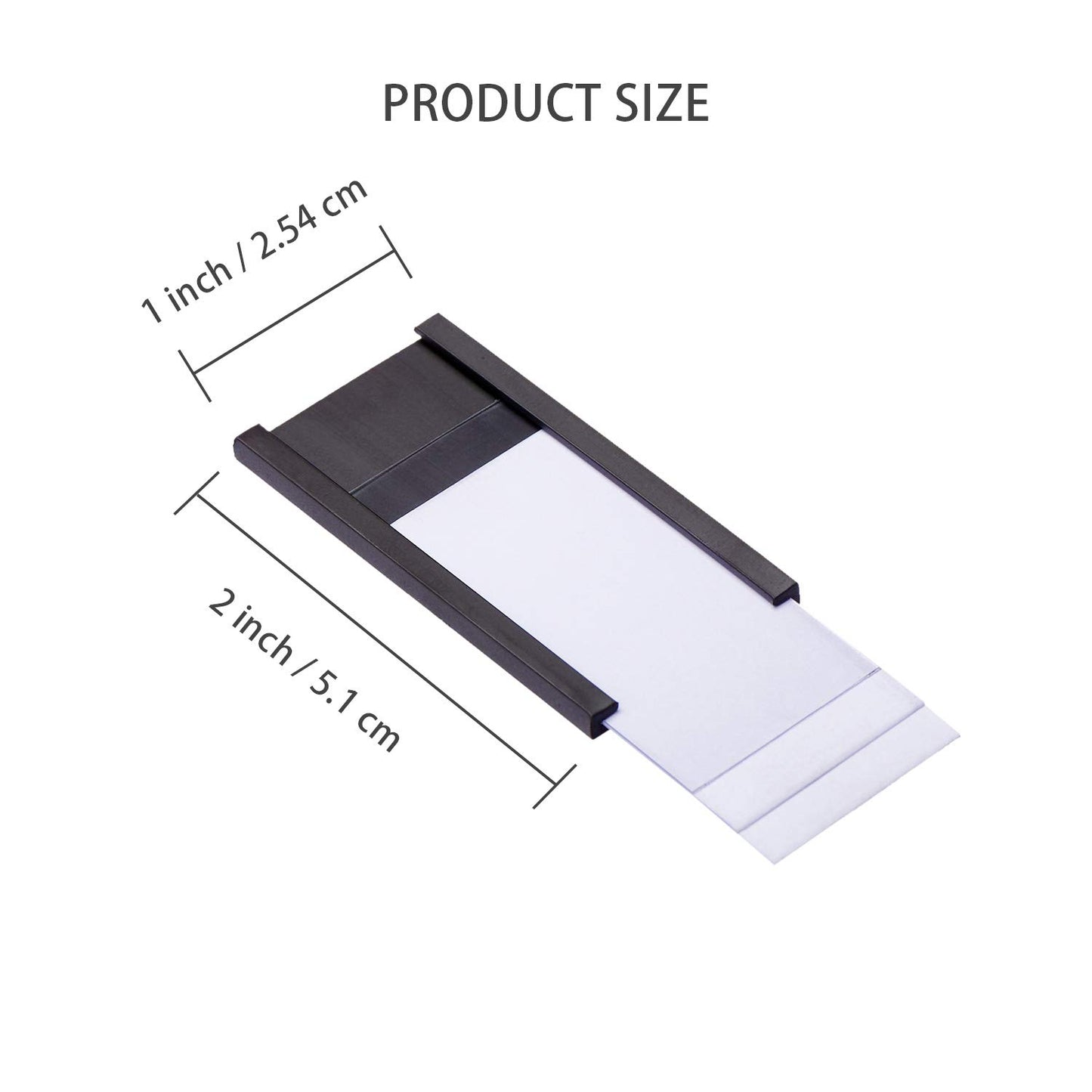 Eeoyu Magnetic Label Holders with Magnets Magnetic Data Card Holders with Clear Plastic Protectors for Metal Shelf, Whiteboard, Set of 50 (1 x 2 Inch)