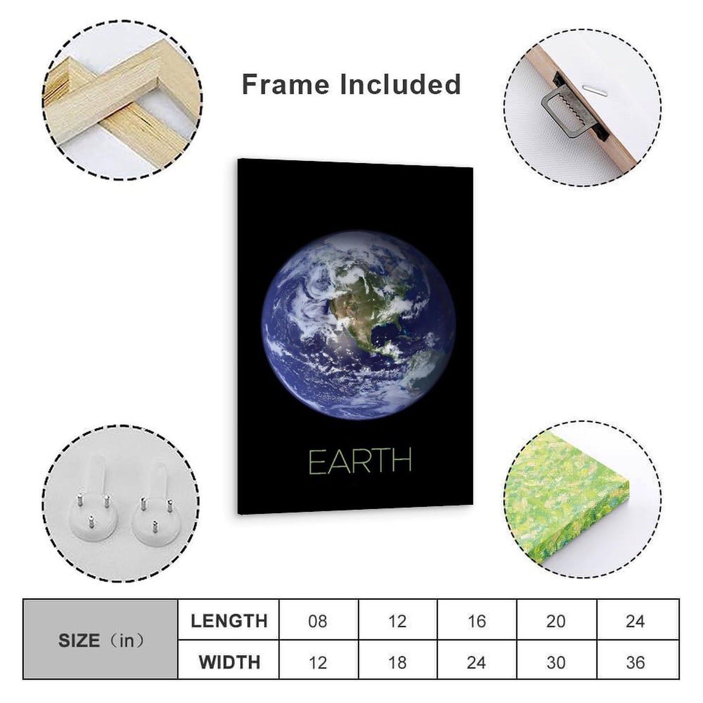 XIAOLOUTINYU Solar System Canvas Wall Art - Mars Planet Space Poster for Kids Room Bedroom Classroom, STEM Educational Astronomy Decor, Science Gift for Boys Girls Teens, 16x24 Inch Unframed