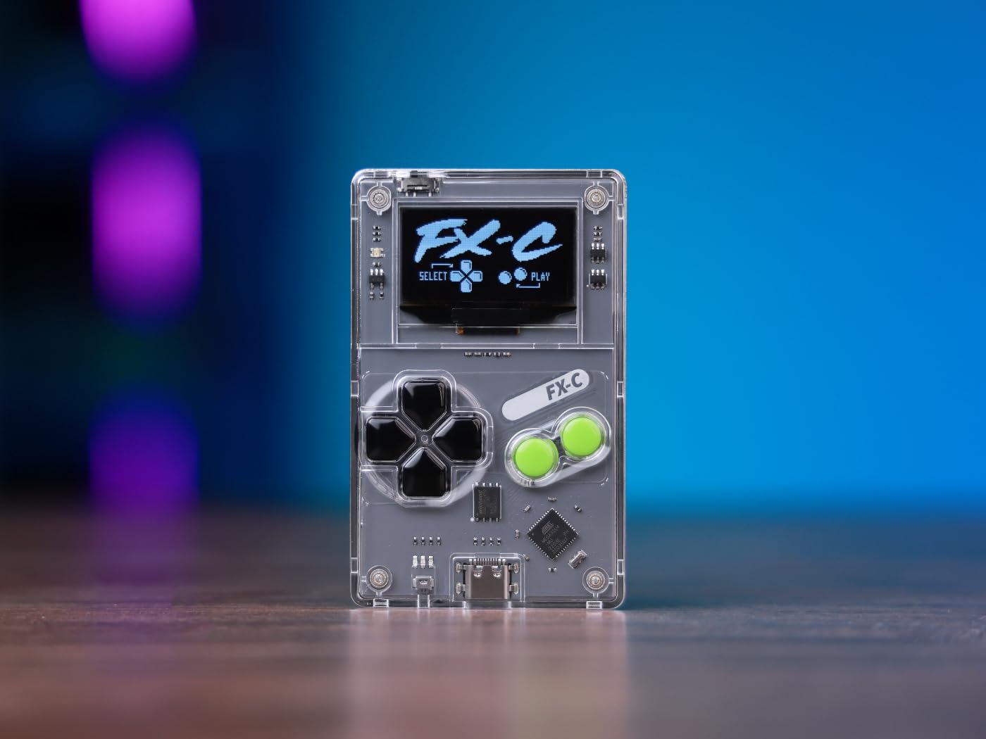 Arduboy FX-C Programmable Open Source 8-Bit Retro Handheld Game Console - 300+ Preloaded Classic Games, STEM Coding Board, USB-C Multiplayer, Credit Card Size Pocket Retro Gaming Device