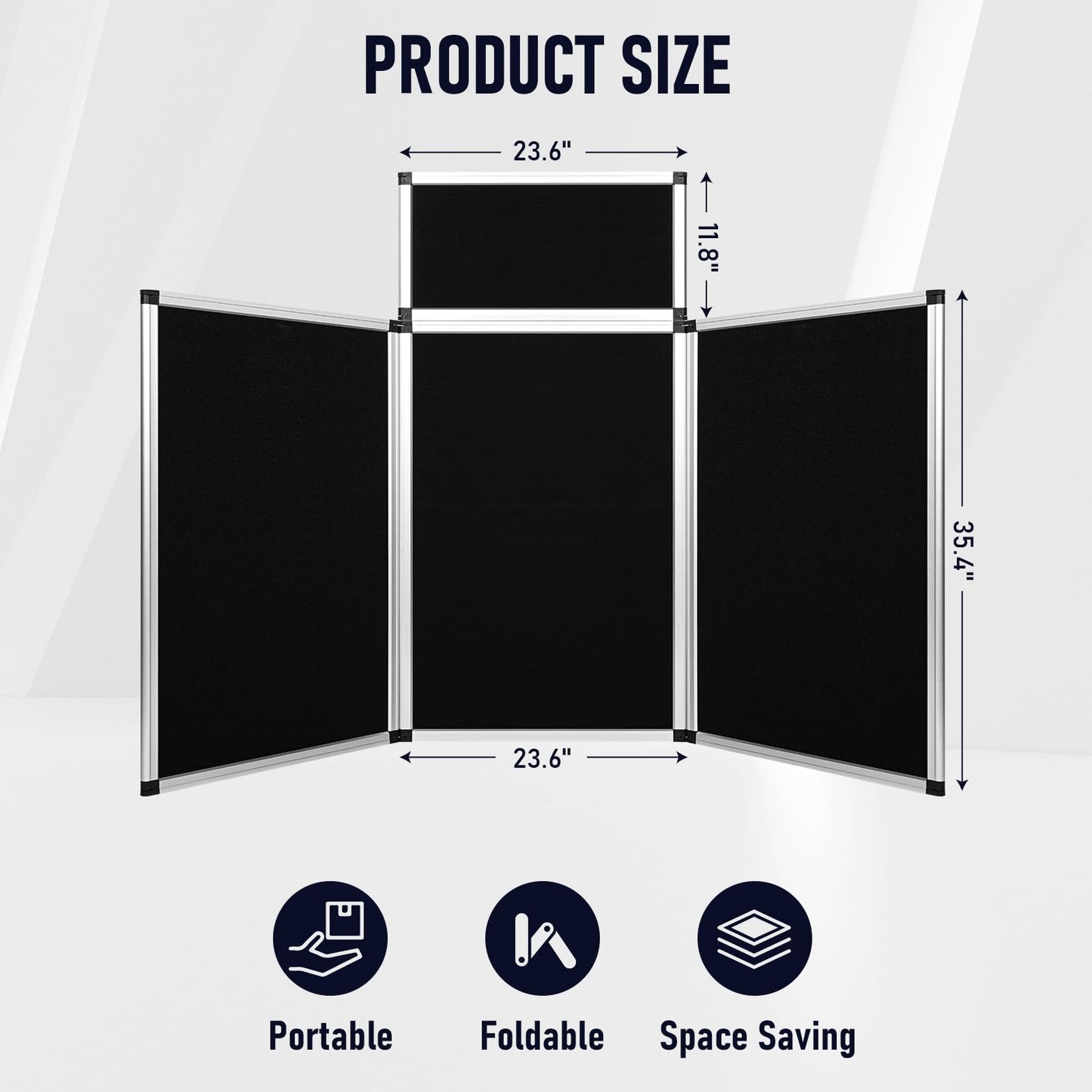 jxgzyy Trade Show Presentation Board 3+1 Panel Trifold Poster Board with Storage Bag Single Sided Art Display Panels Tabletop Folding Panel Display for School Workshop