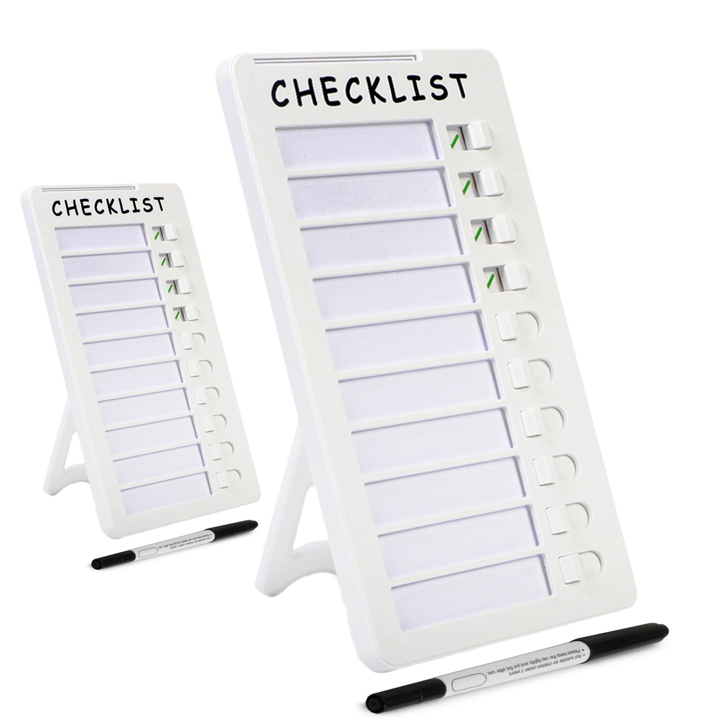 2pcs Dry Erase Chore Chart, Standable Whiteboard Checklist Board, Chore Chart for Kids Routine Chart with Two Markers (Standable)