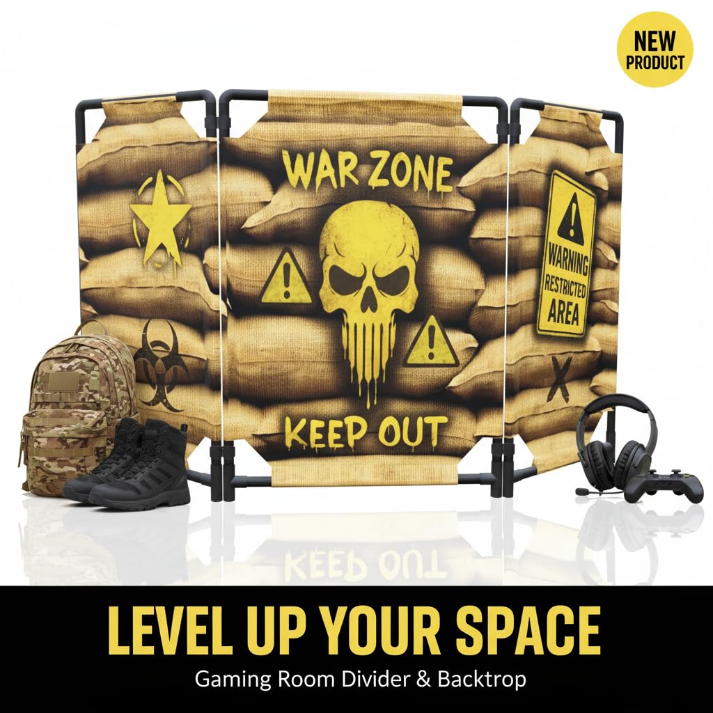 2-Pack Tactical Bunker & Foldable Battlefield Obstacles 59x34” Combat Battle Zone Fort, Compatible with Laser Tag, Foam Blaster, Birthday Activities, Party Supplies + Interactive Target Board