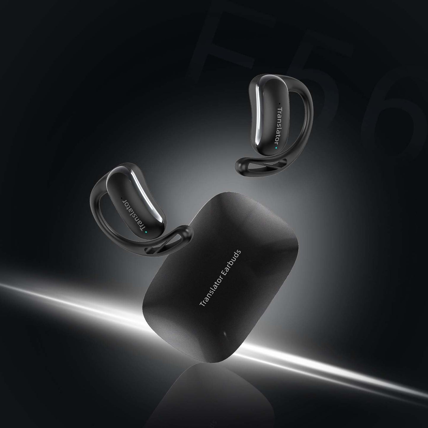 Wooask AI Translator Earbuds, 144 Language Translator Earbuds Open Ear Design 3-in-1 AI Translation Earbuds Real Time F56 Black (No Offline Package)