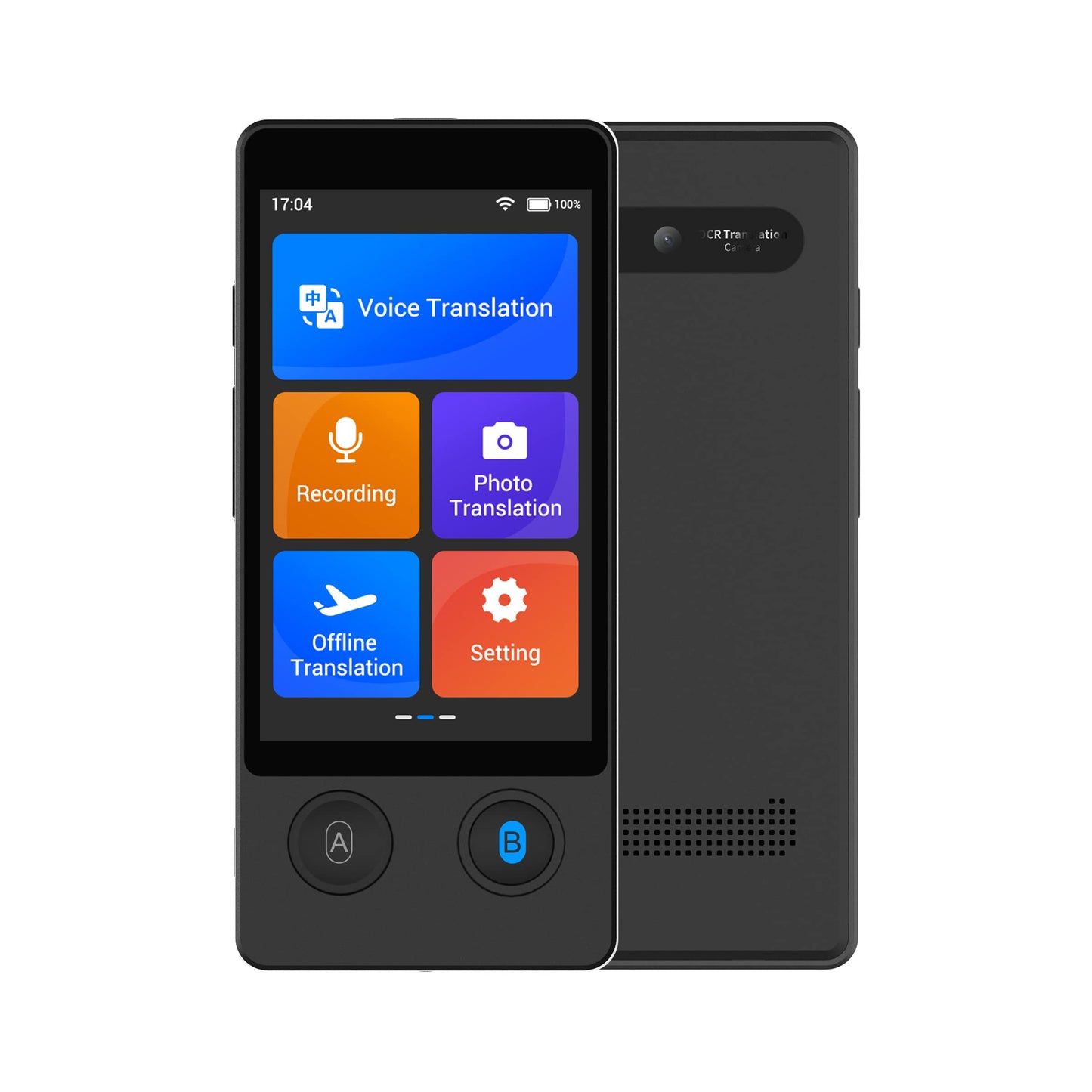 ANFIER Language Translator Device 144 Languages and Accents with 3.7 inch Touchscreen [Latest Generation Smart Translator-W12] AI Image Translator Device Portable Two-Way Voice Translator W12 Black