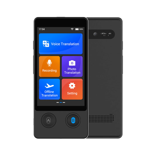 ANFIER Language Translator Device 144 Languages and Accents with 3.7 inch Touchscreen [Latest Generation Smart Translator-W12] AI Image Translator Device Portable Two-Way Voice Translator W12 Black