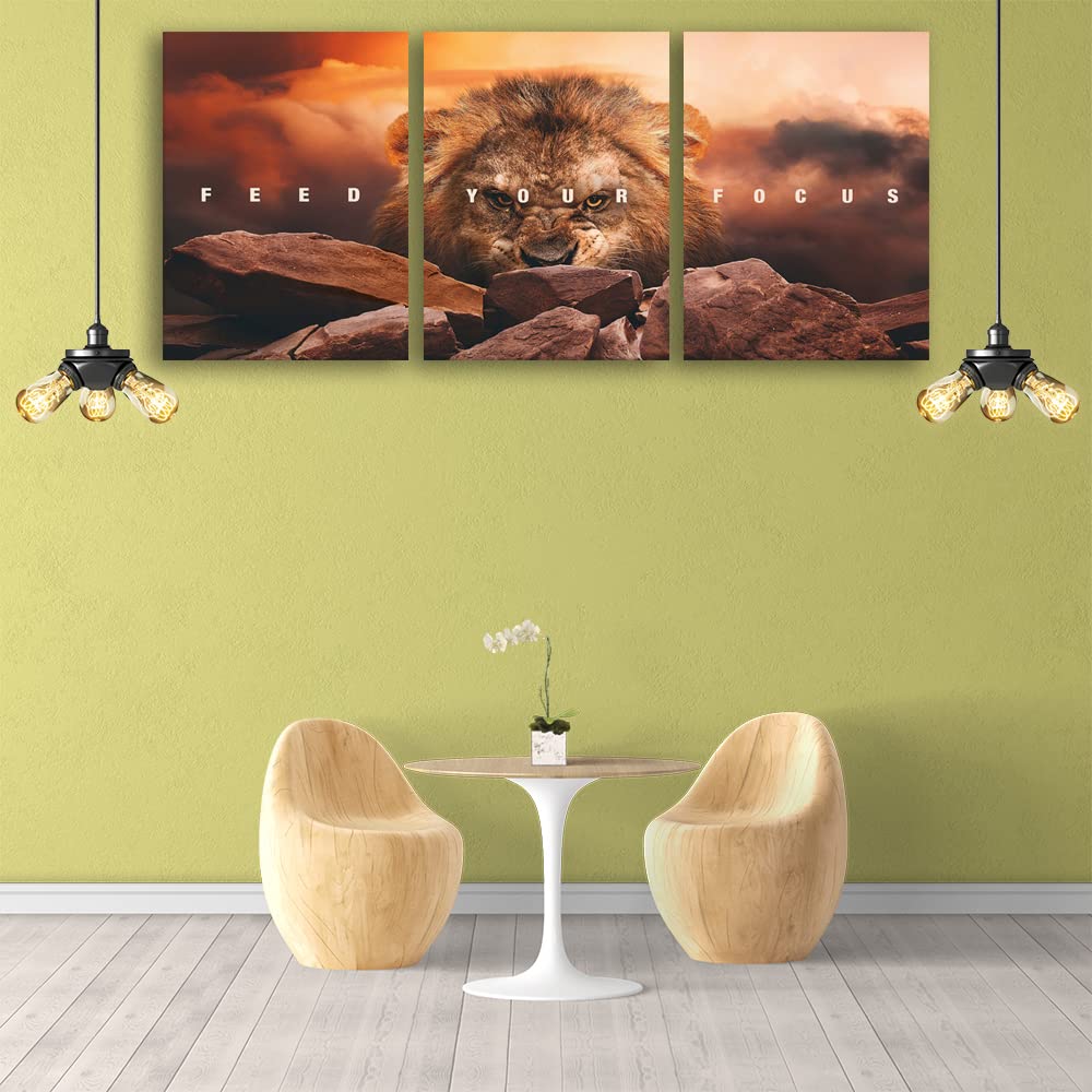 Inspirational Quotes Poster Framed Wall Art Motivational Canvas Painting Print Picture Wall Art Canvas Modern 3 Panels Canvas Prints Artwork for Home Office Decor Ready to Hang - 36" W x 16" H