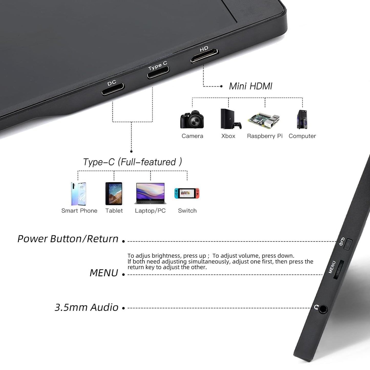 QQU 15.6 Inch Portable Monitor Touchscreen with Stand, Portable Travel Monitor 1080P IPS/HDR Laptop Screen Extender for Gaming and Computer Display, Compatible with Laptop PC Phone PS4/PS5 Switch