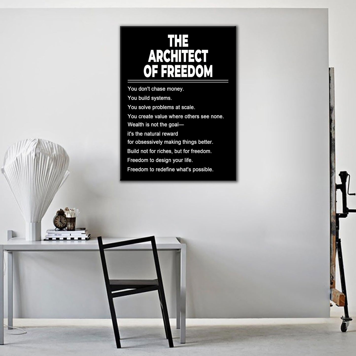 Inspirational Office Wall Art Classroom Motivational Wall Decor Office Poster Canvas Prints Affirmation Picture Painting Artwork for Modern Home Living Room Gym Stretched and Framed [18''Wx24''H]