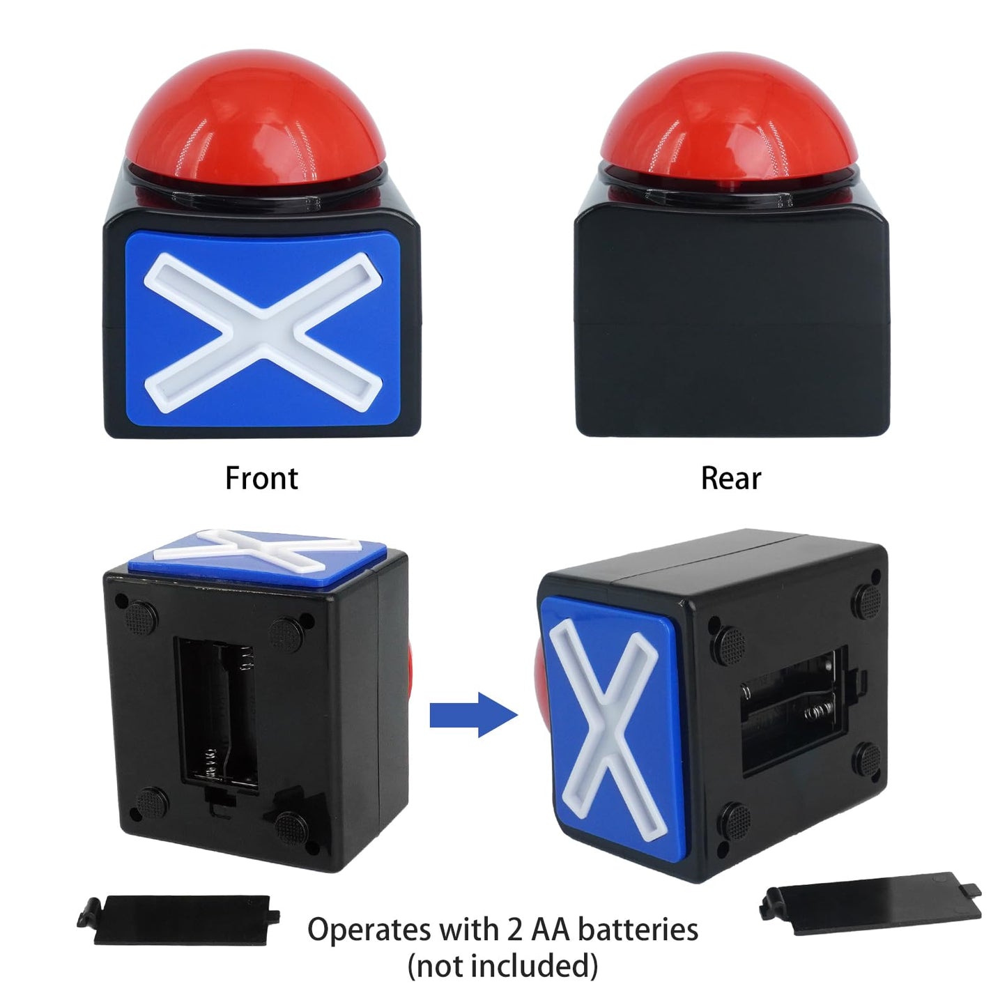 PEDOBALI 8 Pcs Answer Game Buzzer with Sound and Light Buzzer Alarm Buttons Contest Prop Trivia Quiz Toys for Adult Kids Game Show Party