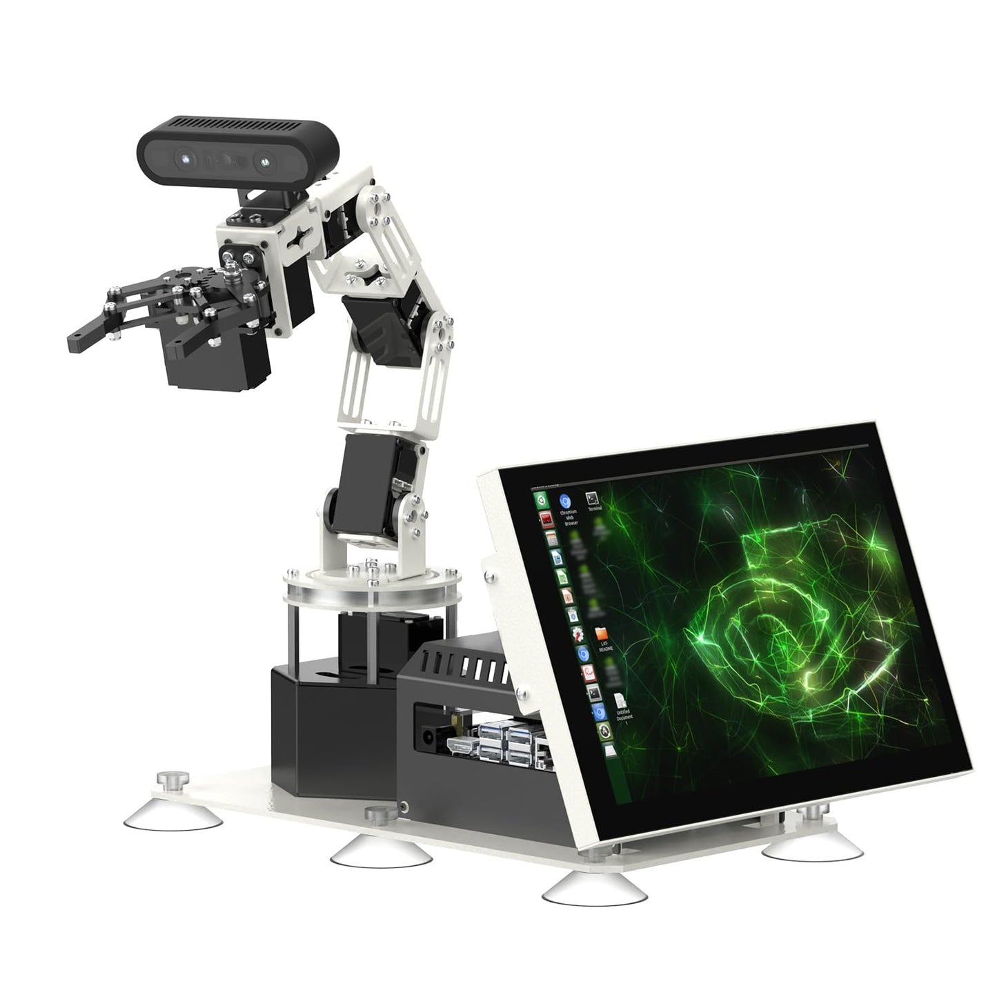 Yahboom Jetson Nano 4GB Robotic Arm 3D Recognition Depth Camera AI Visual Recognition ROS Robot with 10.1-inch Display Supports Large AI Model