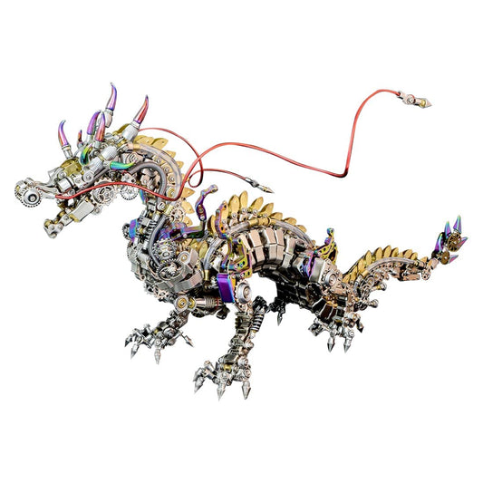 3D Metal Puzzle - Large Chinese Dragon Model Kit - Mechanical Metal Jigsaw- DIY Desk Ornament - Assembly Dinosaur Crafts Brain Teaser - Perfect for Adults
