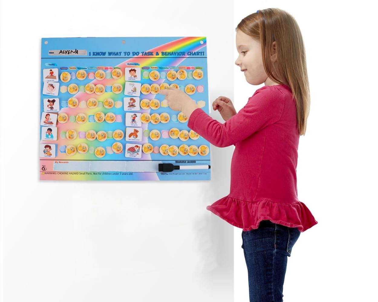 Thought-Spot Behavior Reward Chart for Kids | Chore & Behavior Chart with 41 Task Pieces, 32 Behavior Pieces & 80 Reward Pieces | Motivational Tool for Responsibility, Good Habits & Toddler Routine