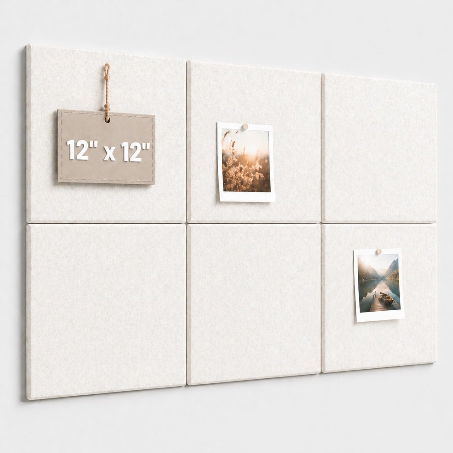 Baysola Felt Bulletin Board Panels 36 x 24 Inch Self Adhesive Wall Tiles Cork Board Alternative for Office Classroom Photos Notes 6 Pack