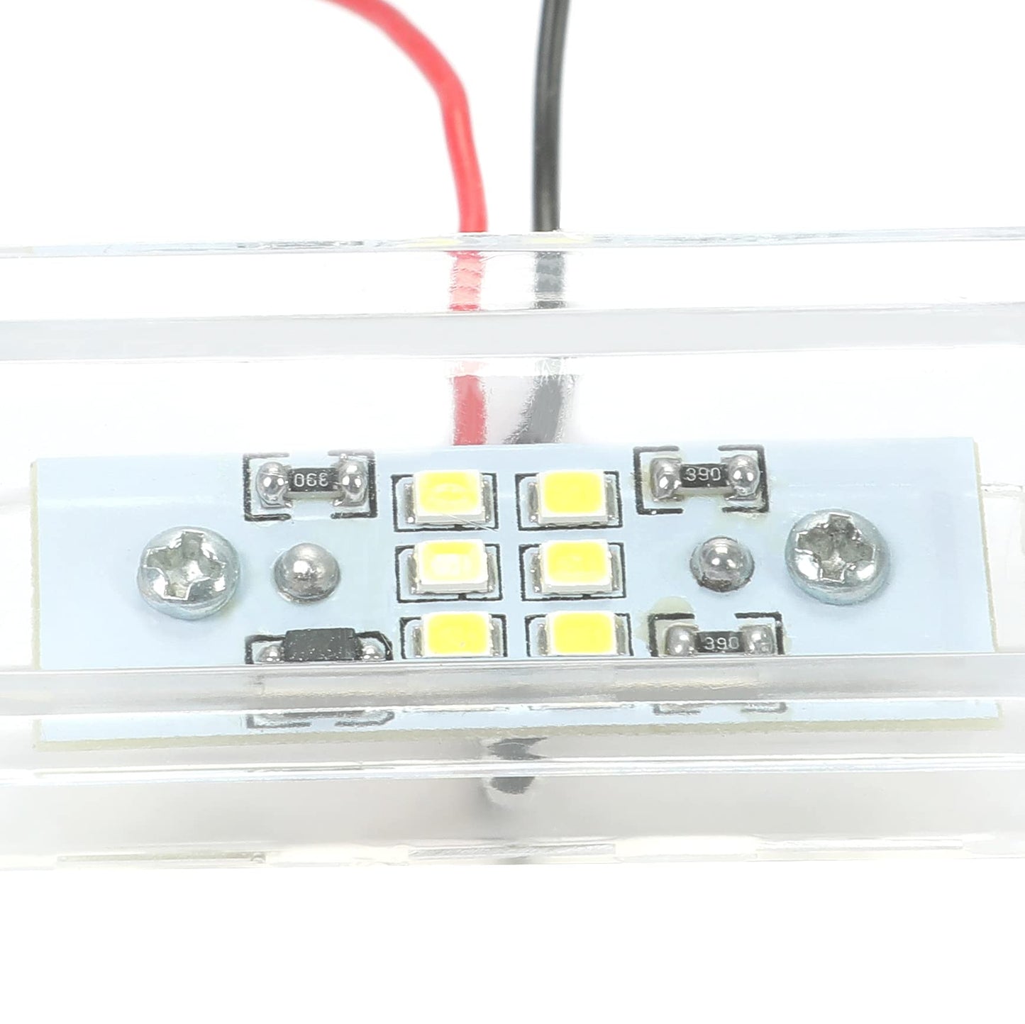 HECASA Roll Pan License Plate LED Light Tag Light, Clear Plastic, Model CB-2472