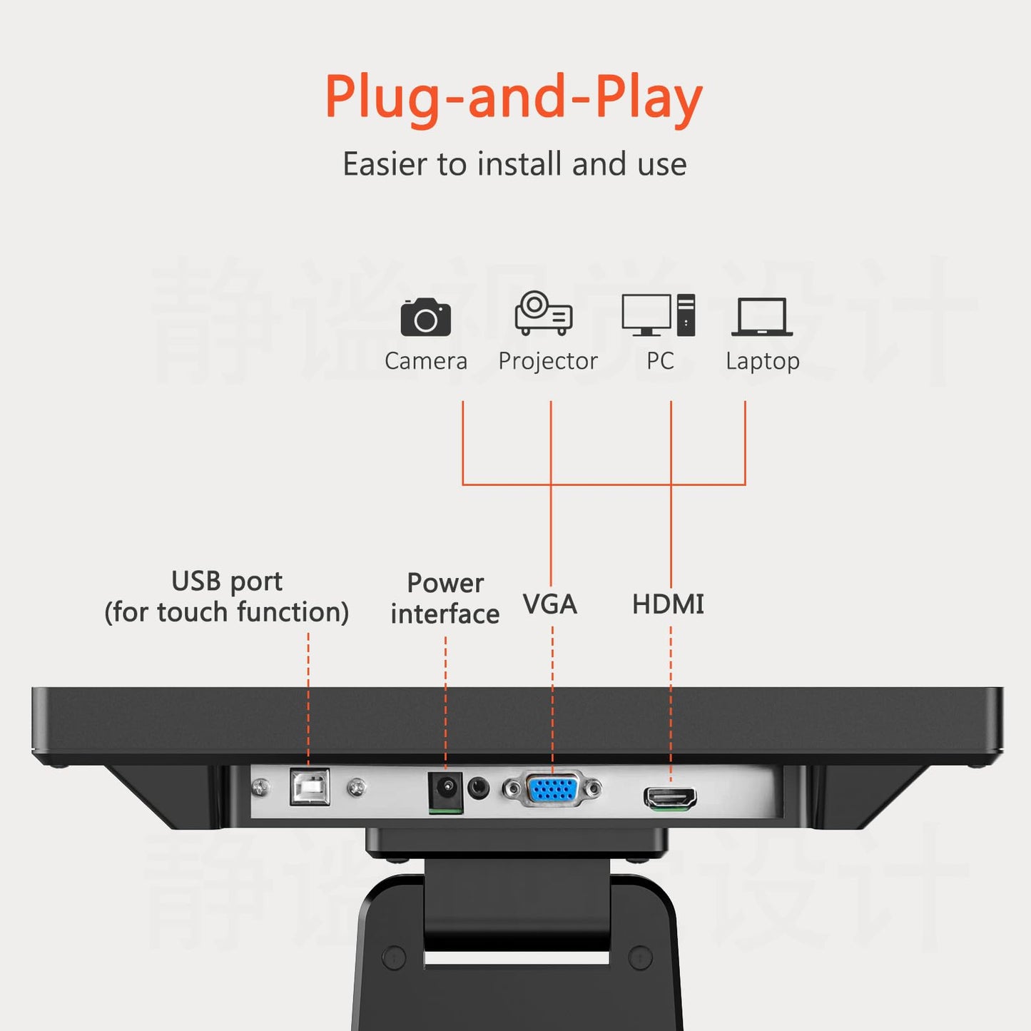 NewHail 12.1-inch POS Touch Screen Monitor, Capacitive Touchscreen with HDMI/VGA Input, Heavy-Duty Metal Stand, for Retail, Restaurant, Bar, Gym, Warehouse and POS System