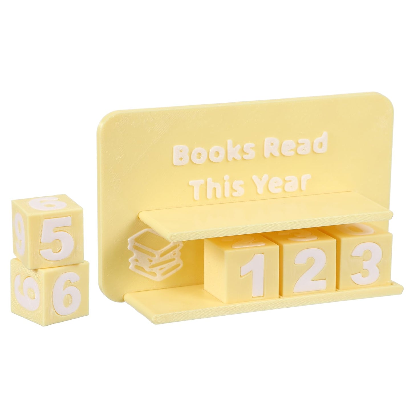 PATIKIL Books Read This Year Tracker, 3D Reading Challenge Counter Sign Library Bookshelf Decor Reading Challenge Number Up to 999 Books Gift for Reader Book Lovers Teachers, Yellow
