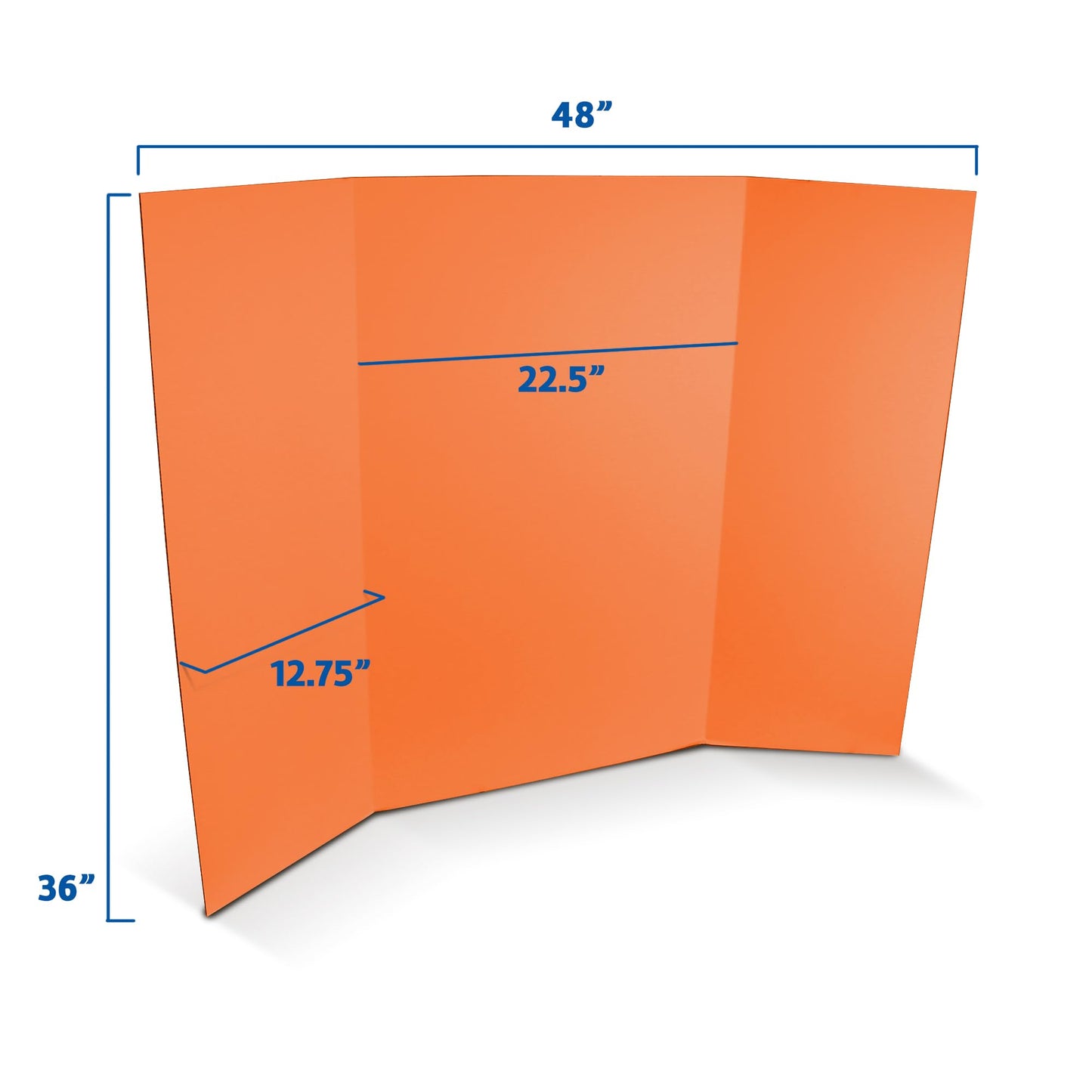 Flipside Products 36” x 48” Project Boards for Presentations, Science Fair, School Projects, Event Displays and Trifold Picture Board, Proudly Made in USA - Orange - 10 Pack