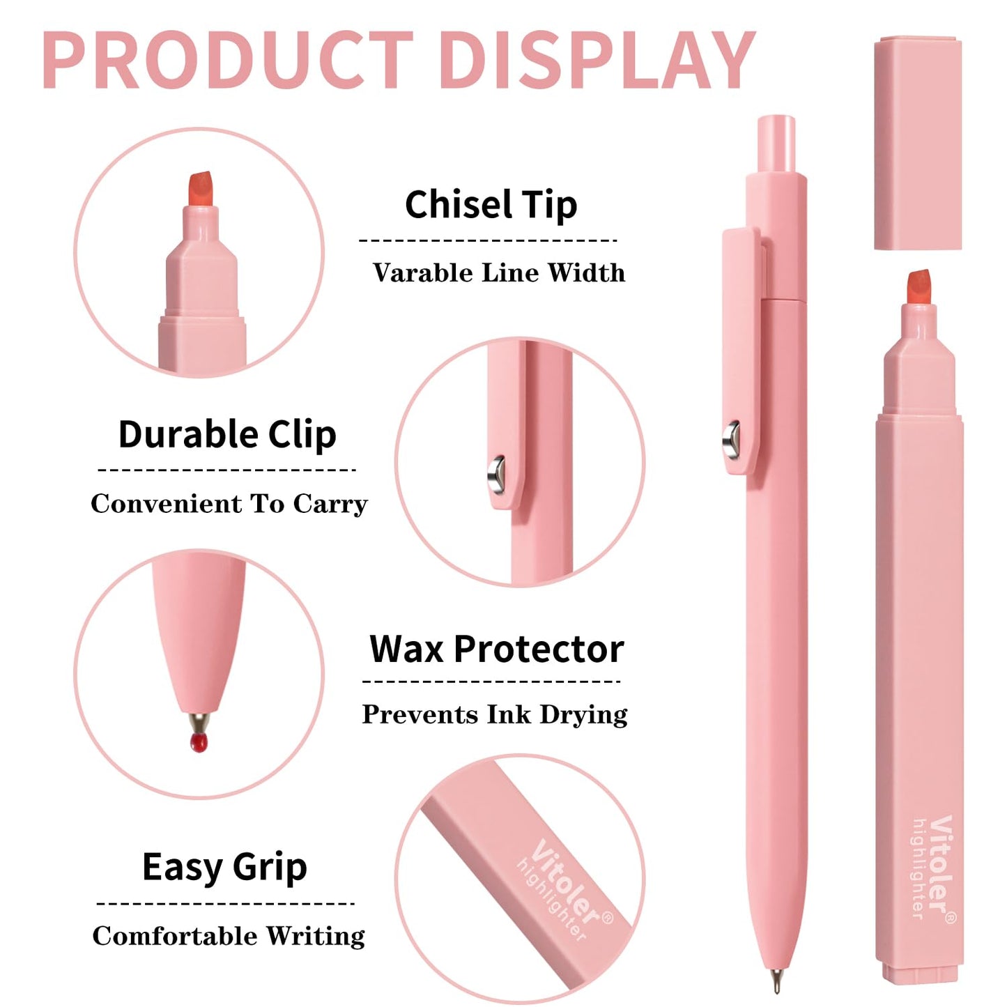 Piochoo Highlighters and Gel Pens,6Pcs Pastel Colors Bible Highlighters and 6Pcs Black Ink Pens for Journaling Planner Notes School Supplies