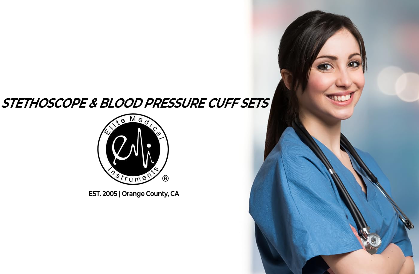 EMI Professional Deluxe Purple Aneroid Sphygmomanometer and Sprague Rappaport Stethoscope Set Kit #330