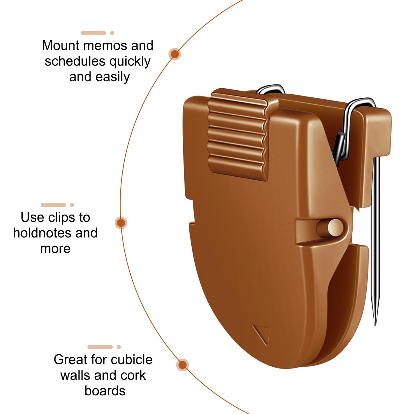 Feifeiya 15 Pcs Cubicle Clips Fabric Panel Cubicle Accessories Fabric Partition Panel Wall Clip Office Photos Wall for Notes Memos Standard Size, 40-Sheet Capacity (Burnt Orange)