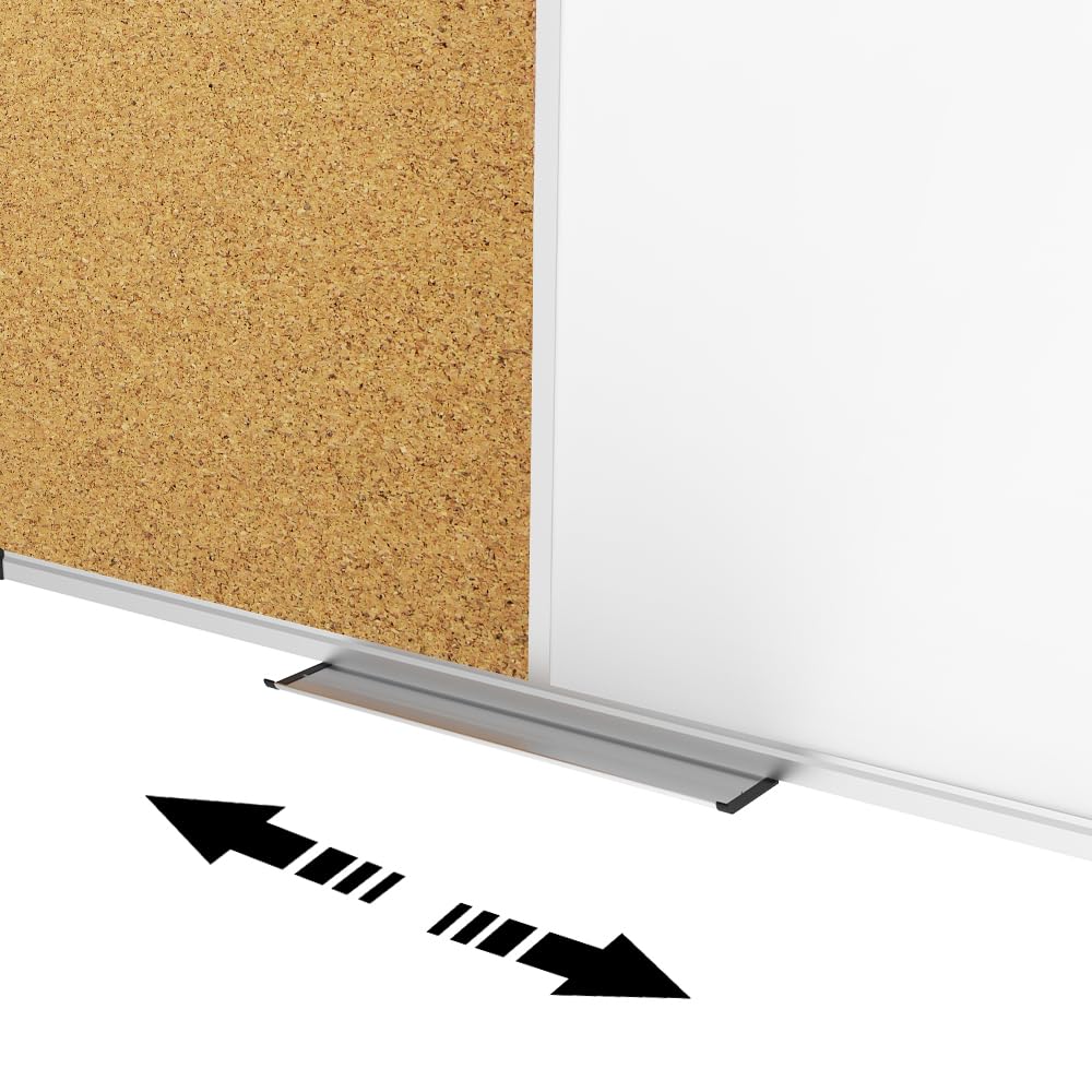 XBoard Magnetic Dry Erase Board & Cork Board 48 x 36 whiteboard, Combination White Board with Aluminum Frame