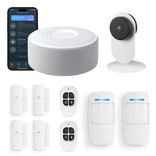 tolviviov Alarm System for Home Security, DIY Door Alarm Security Systems, App Alerts, 15Piece Kit, No Monthly fee, WiFi Door Window Motion Sensor, for Home Security and Kids Safety (10 Pack)