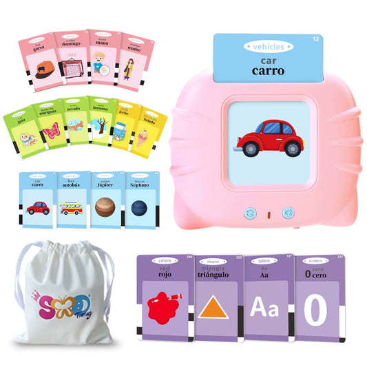 TimingSXD 161 Cards Spanish Flash Cards for Kids,Bilingual Flash Cards for Toddler/Beginning - ABC,Numbers,Colors,Shapes Español/English Talking Flash Cards for Preschool,Kindergarten,Ages 1-8