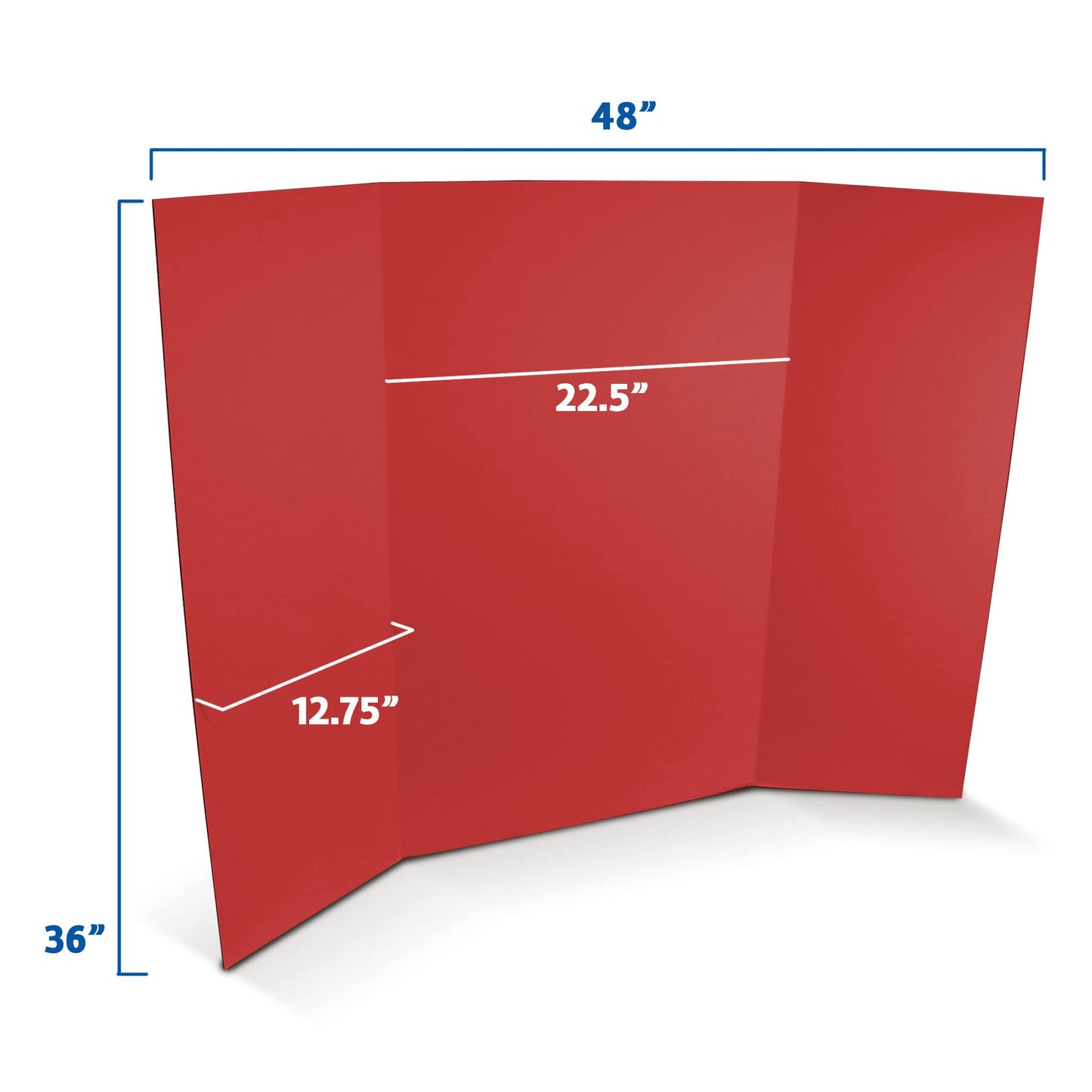 Flipside Products 36” x 48” Project Boards for Presentations, Science Fair, School Projects, Event Displays and Trifold Picture Board, Proudly Made in USA - Red - 10 Pack