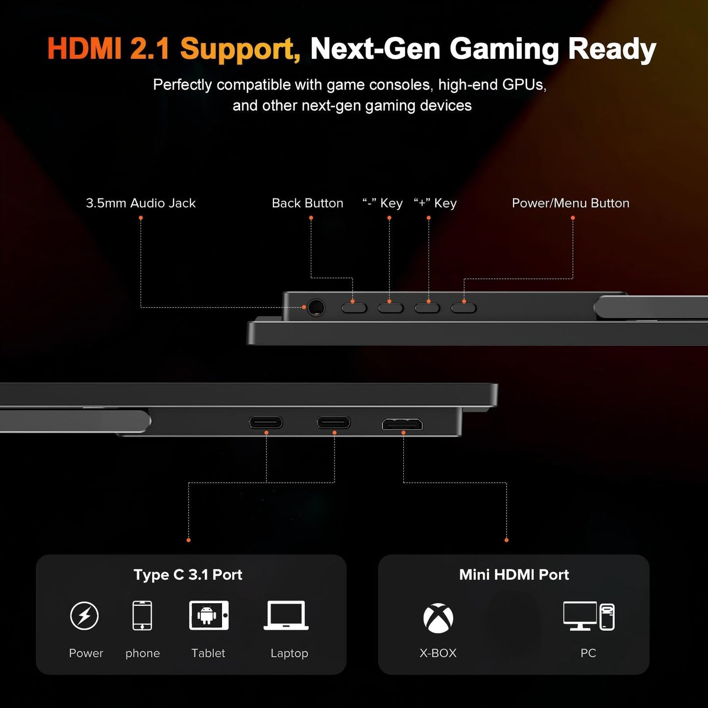 UPERFECT 2.5K 240Hz QLED Portable Monitor, 16" 2560x1600 QHD 100% DCI-P3 400 Nits Portable Gaming Monitor w/Stand & VESA, Adaptive Sync HDMI 2.1 External Screen for Laptop PC Phone Game Console