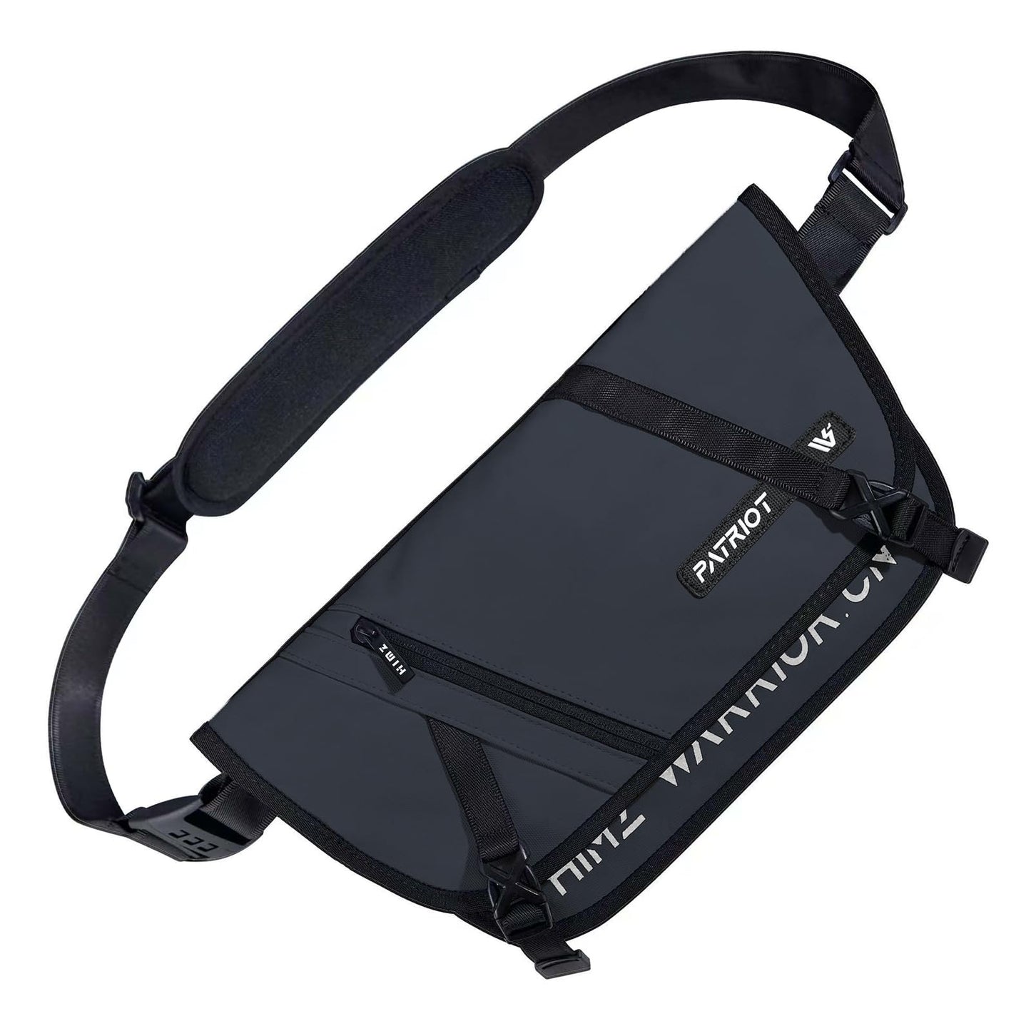 HIMZ WARRIOR Crossbody Sling Bag Men Heavy Duty Chest Bag Sport Travel Daily Use Water Resistent Stylish Casual Messenger Bag Durable Black