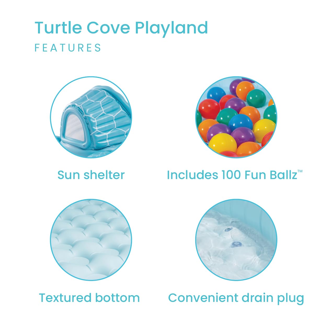 INTEX 48677EP Inflatable Turtle Cove Playland: Paddling Pool or Ball Pit - 86" x 81" x 38"