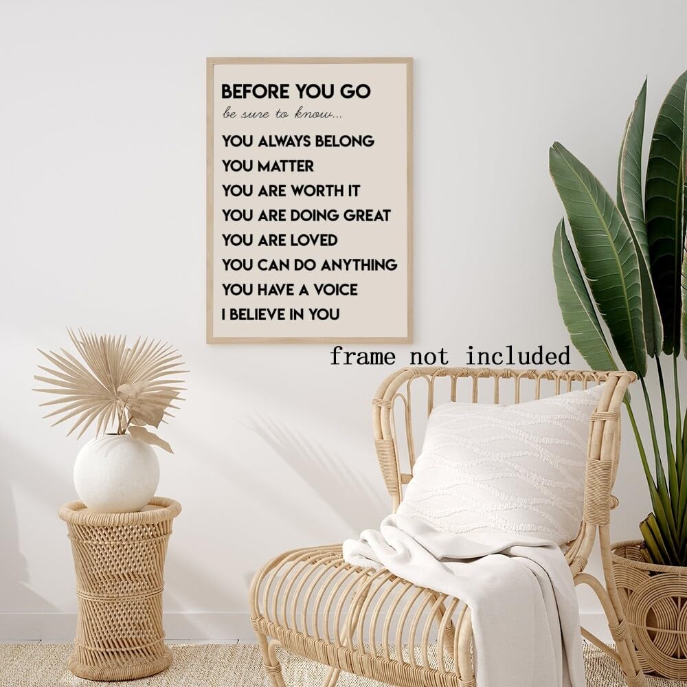 Motivational Phrases Wall Art Prints: Inspirational Decor - Positive Affirmations for Kids Room, Living Room, Office & Classroom - 8x12in Unframed