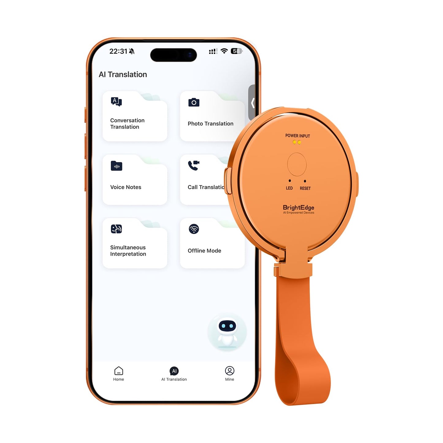KECHOXAI AI Translator Device 146 Languages, Real-Time Voice Translator with Magnetic Stand, Offline Translation, Photo & Text Translator, Portable Language Translator for Travel
