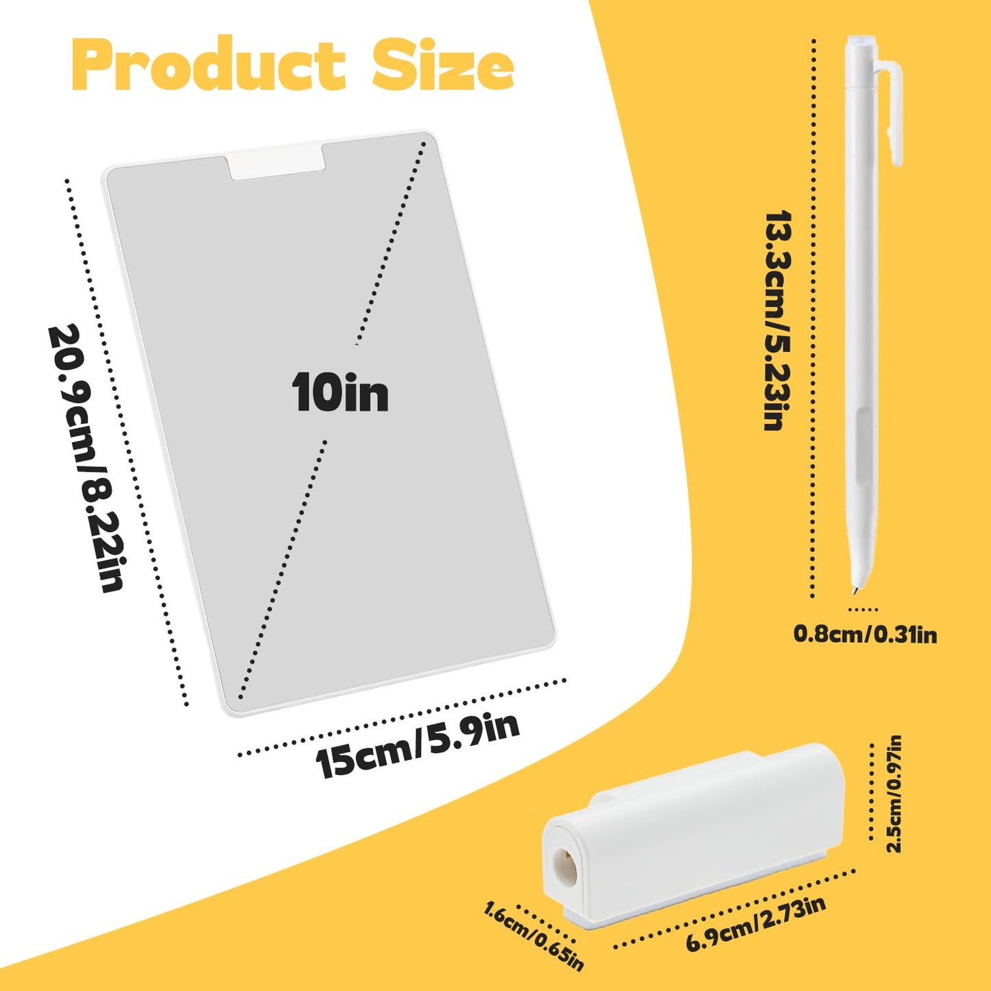 Portable Note Pad with Magnetic Pen & Eraser for Office Desk, Home, & School - Eco-Friendly Paperless Solution for Students Classroom Teacher Supplies