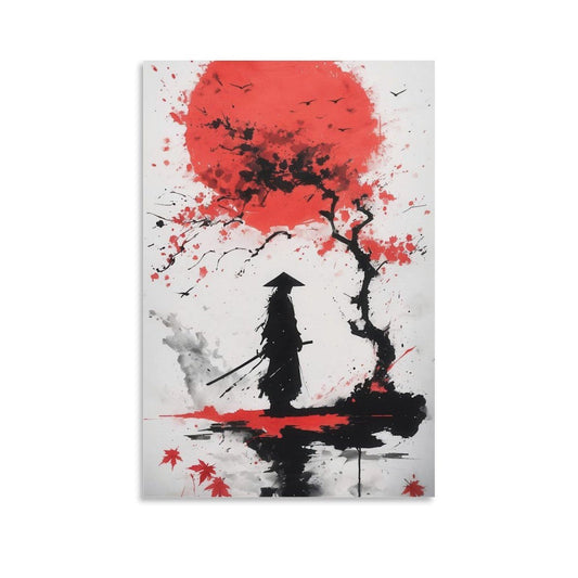 JHXNJDPOST Vintage Samurai Poster Black And White Canvas Wall Art Aesthetic Decorative Painting Living Room Restaurants, Pool Halls And Hotelsstyle-4 16x24inch(40x60cm)