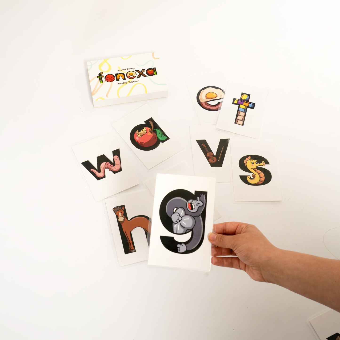 Phonics Flashcards for Kids - Alphabet Letter Sound Cards with Embedded Mnemonics for Early Reading, ABC Flashcards for Preschool & Kindergarten - Fonexa (Small)
