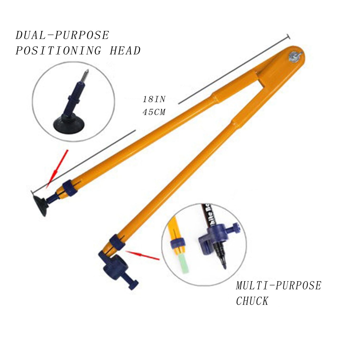 Magnetic Geometry Set on Whiteboard Math Classroom Large Protractor Triangle Ruler Plate Set Compass Drawing Tools for Teacher (3 Pieces)