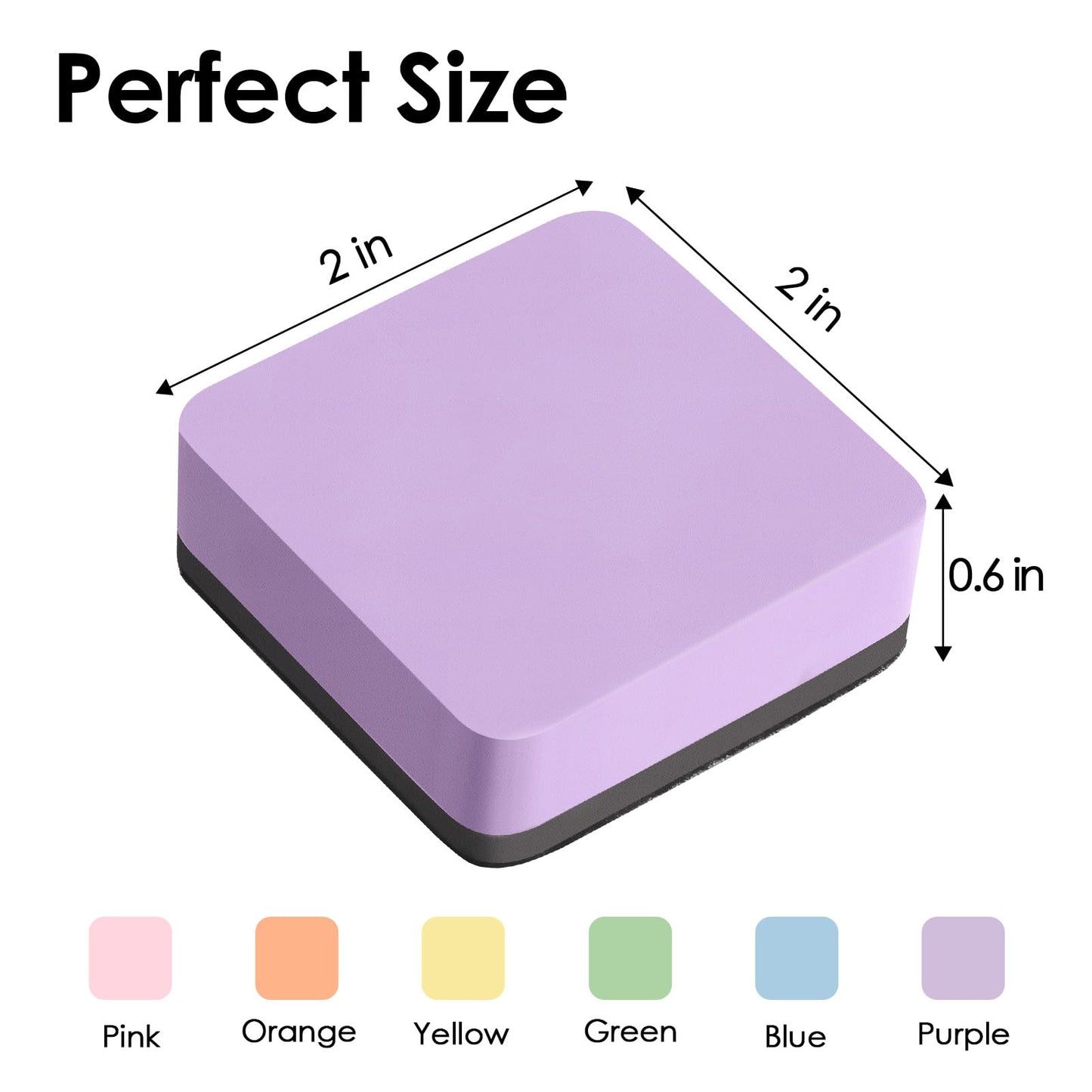 MaxGear Whiteboard Erasers Magnetic, 36 Pack Mini Dry Erase Erasers for Chalkboard, Strong Cleaning White Board Erasers Bulk for Office Classroom, Magnetic Backing, 6 Macaron Color, 2 x 2 x 0.6 Inch