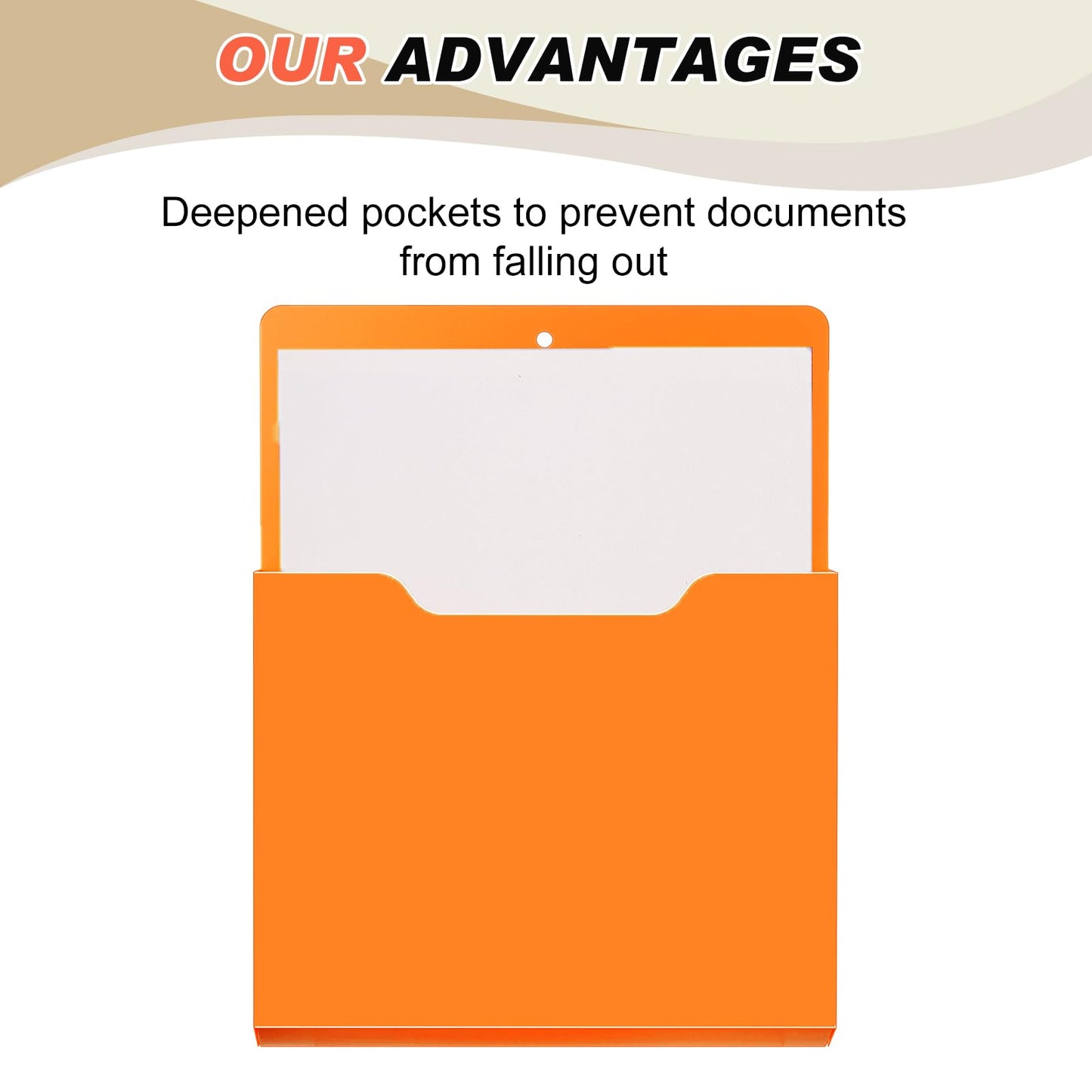 Fuutreo 6 Pcs Magnetic Wall File Organizer Magnetic Wall File Holder Refrigerator Magazine Holder for Mail Letters Paper(Bright Color,Vertical-large)