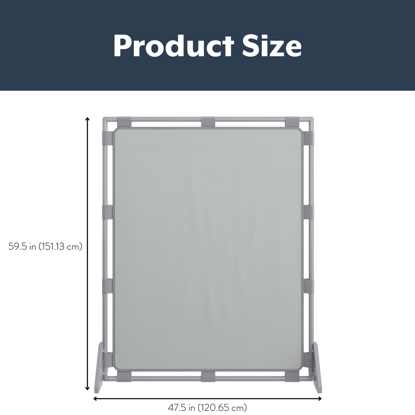 Children's Factory Big Screen PlayPanel, Kids Room Divider, Classroom Privacy Screen, Cantilever Feet Included, Glacier Gray