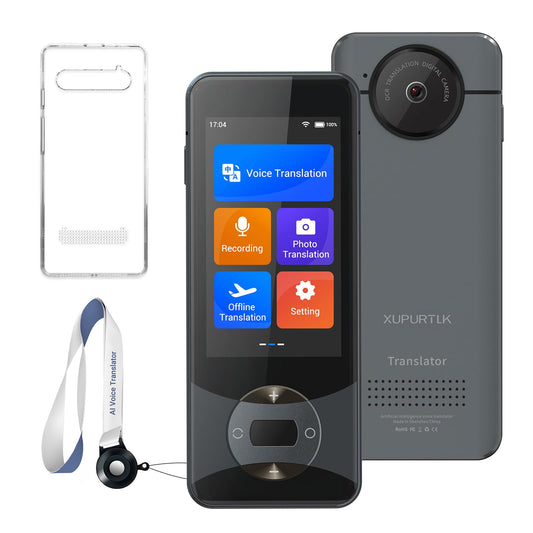XUPURTLK Language Translator Device, Voice Translator Device Two Way, 144 Languages Real-Time Translator Device No WiFi Needed, Offline & Recording & Photo Translation for Travel, Business, Learning